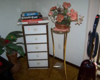 PLANT STAND, SMALL CHEST & VAC