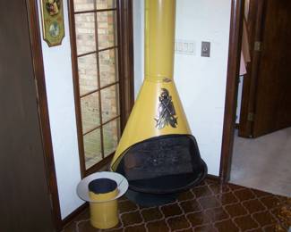 MCM YELLOW FIREPLACE-HEATER