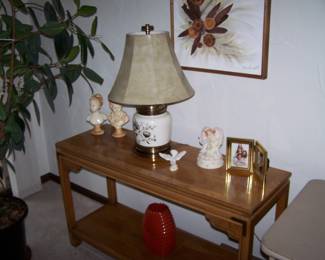 SOFA TABLE, LAMP & SMALLS