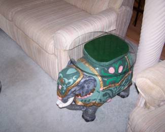 PAINTED ELEPHANT SIDE TABLE