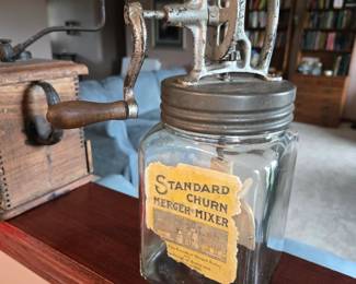 Small size glass butter churn 