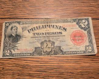 1936 Philippines Two Peso bill, - U.S. currency