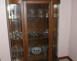 Curved glass china cabinet