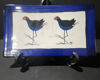 KeriBlue NZ Ceramic Tray with Pukeko Birds