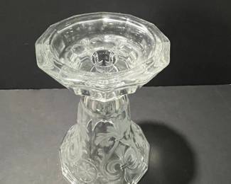 Fifth Avenue Crystal "Fleur De Lis" Reversible Vase or Candle Holder