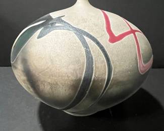 Modern Ceramic Vase with Abstract Glaze