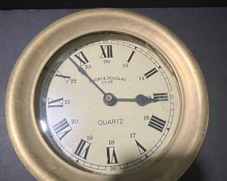Emory & Douglas Co. Ltd. Brass Marine Quartz Porthole Clock
