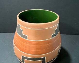 Leopoldo de Mexico Folk Art Pottery Vase