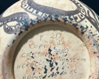 Minoan Style Ceramic Vase and Plate Set - Octopus Motif