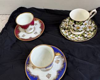 Vintage Demitasse Teacup and Saucer Sets (3)
