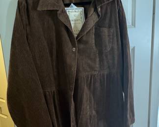 Enchanté Collection Vintage Corduroy Shirt Dress