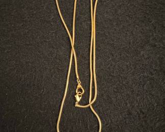 14K Yellow Gold Snake Chain Necklace with Knot Detail