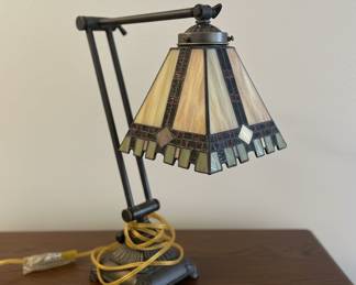 Meyda Tiffany Mission Style Stained Glass Desk Lamp