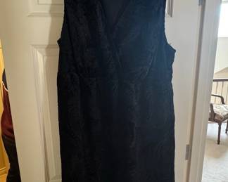 Eddie Bauer Black Velvet Burnout Midi Dress