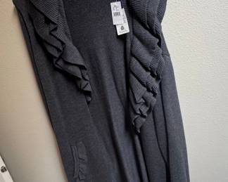 INC Ruffle Cardigan in Grey