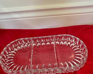 Vintage Gorham Crystal Althea Three-Part Relish Dish