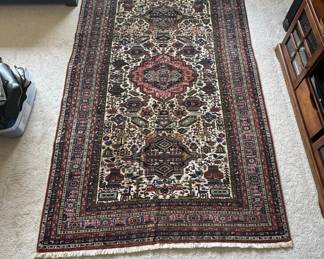 Vintage Hand-knotted Wool Isfahan Rug