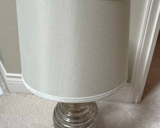 Stylecraft Ribbed Glass Table Lamp with Drum Shade