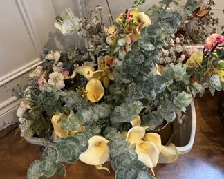 Artificial Floral Arrangement with Calla Lilies and Eucalyptus