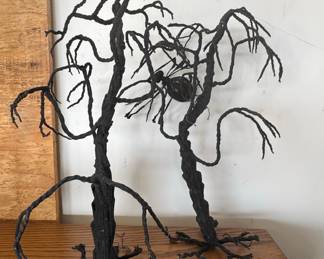Halloween Wire Tree with Spider Ornament