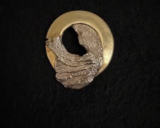 Vintage Park Lane Silver and Gold Tone Abstract Brooch