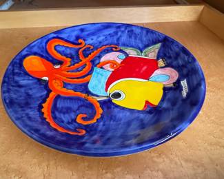 Nino Parrucca Hand-Painted Ceramic Plate