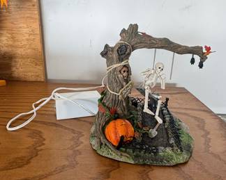Department 56 Halloween Animated Skeleton and Tree Tabletop Decoration