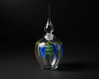 Vintage Hand-Painted Floral Glass Ornament