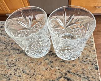 Vintage Cut Crystal Starburst Whiskey Tumblers - Set of 2
