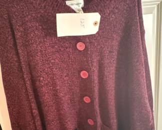 CW Classics Burgundy Textured Knit Button-Front Cardigan
