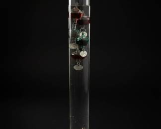 Galileo Thermometer with 5 Colored Spheres and Metal Tags