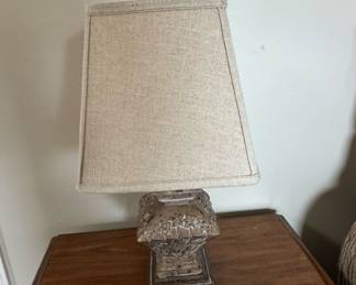 Vintage Floral Motif Resin Table Lamp