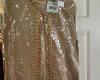 Silhouettes Embellished Silk Blend Jacket