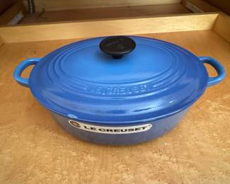 Vintage Le Creuset Enameled Cast Iron Oval Dutch Oven