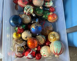 Assorted Vintage Glass Christmas Ornaments, including Shiny Brite and Mercury Glass