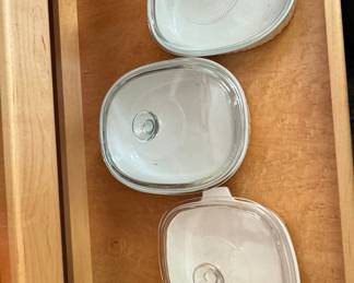 Vintage CorningWare French White Casserole Dishes with Lids