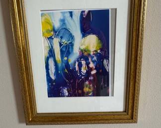 Abstract Watercolor-Style Decorative Framed Art