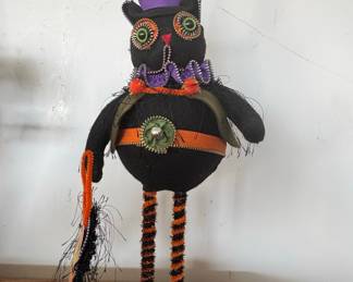 Steampunk Black Cat Halloween Figurine
