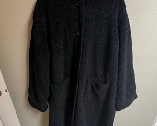 Maison Margiela Black Bouclé Oversized Coat
