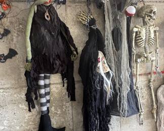 Halloween Hanging Witch and Skeleton Decorations