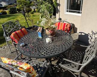 Christopher Knight Home Hallandale Cast Aluminum Patio Dining Set