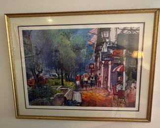 Santa Barbara Sunday Afternoon Watercolor Print by Ellen Negley