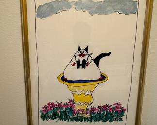Martha Wahlert "Bird Watching" Cat Art Print