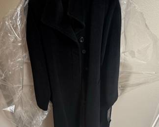 Jones New York Women's Black Wool Blend Plus Size Overcoat