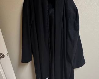 Vintage Black Wool Blend Shawl Collar Coat