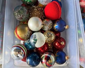 Assorted Vintage Christmas Ornaments, including Shiny Brite and Mercury Glass