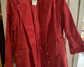 J.Jill Embroidered Circle Pattern Jacket
