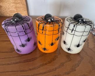 Halloween Spider Web Pillar Candles