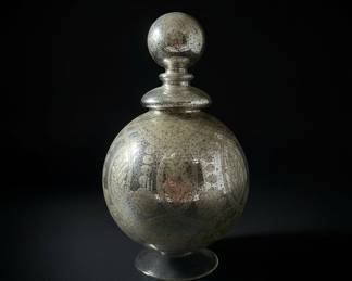 Decorative Etched Mercury Glass Decanter
