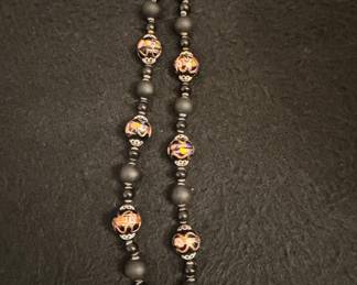 Vintage Murano Wedding Cake Bead Necklace